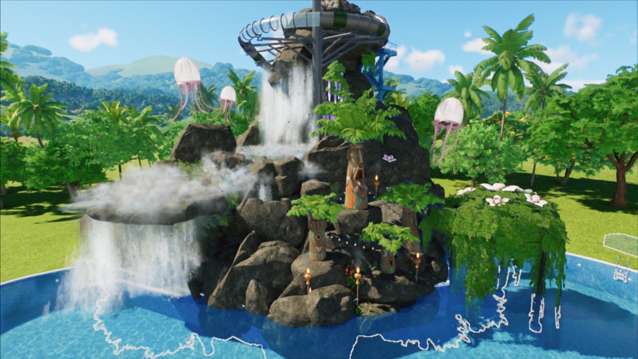 Flume and Pool resort, fairytale theme