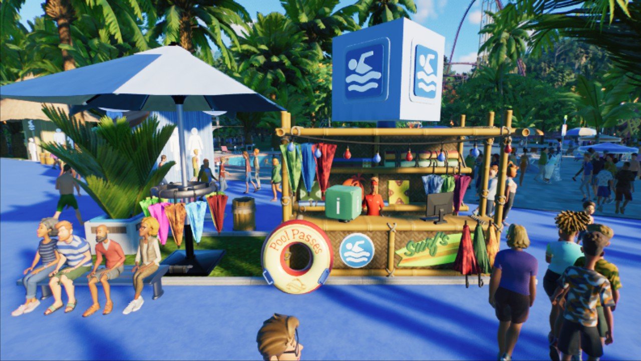 Tropical pool guest services stall