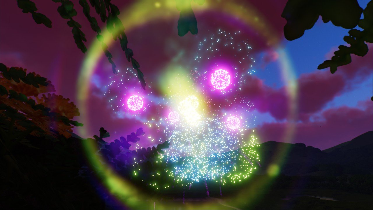 Two minute long firework show