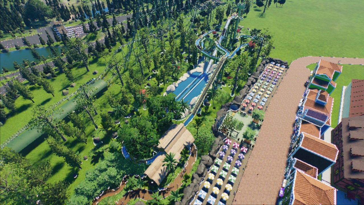 Log Flume Rides Layout Log Flume tropical theme - Workshop - Planet Coaster 2