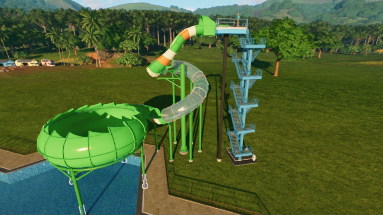 Groene snelle glijbaan