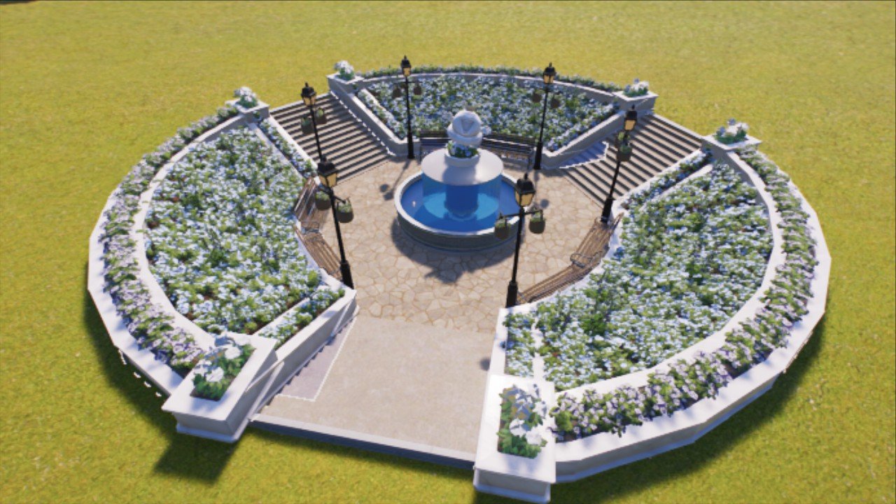 Water fountain in bloom