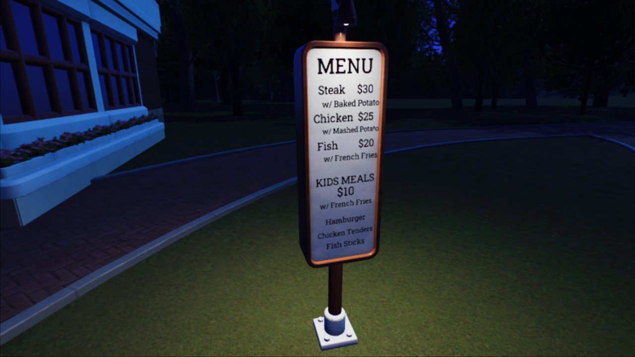 Menu Sign