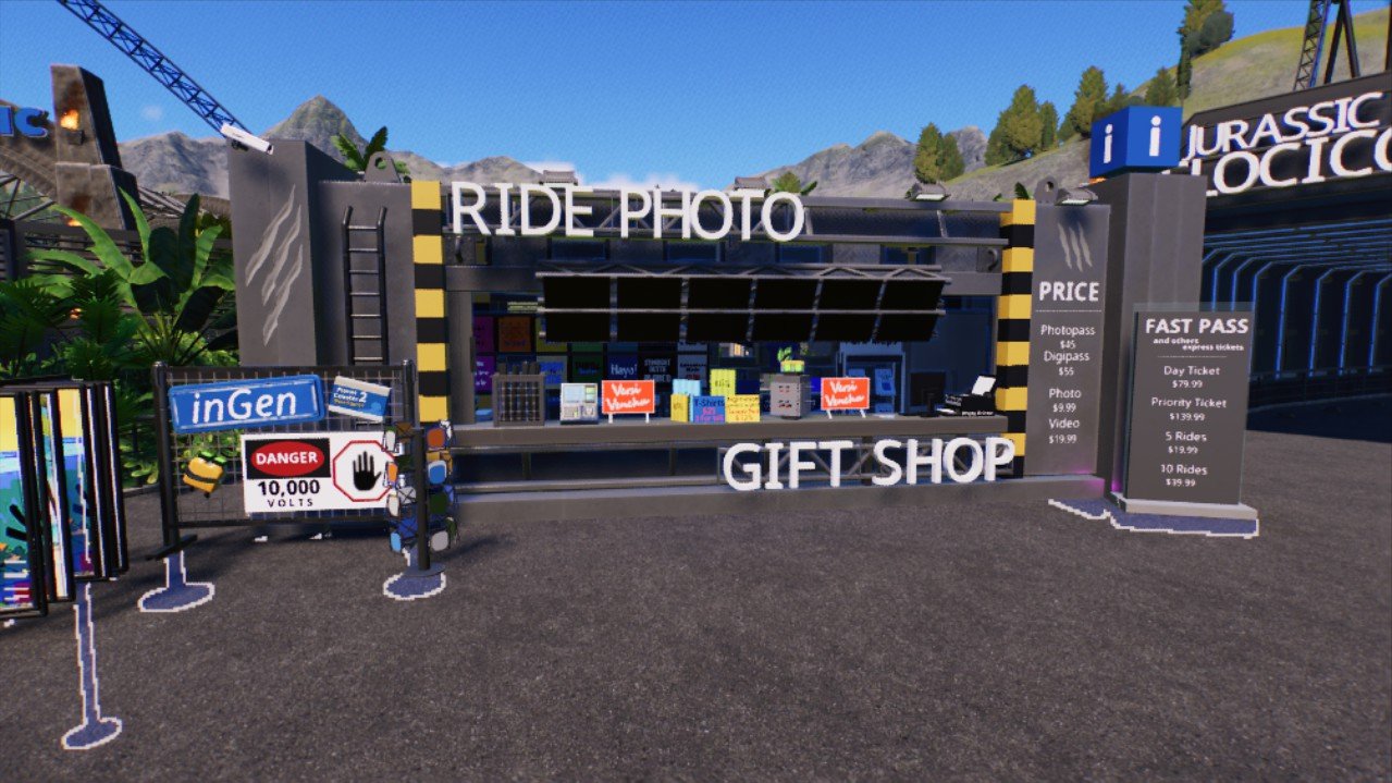 RIDE PHOTO / GIFT SHOP / INFO POINT  Jurassic World / Park Velocicoaster