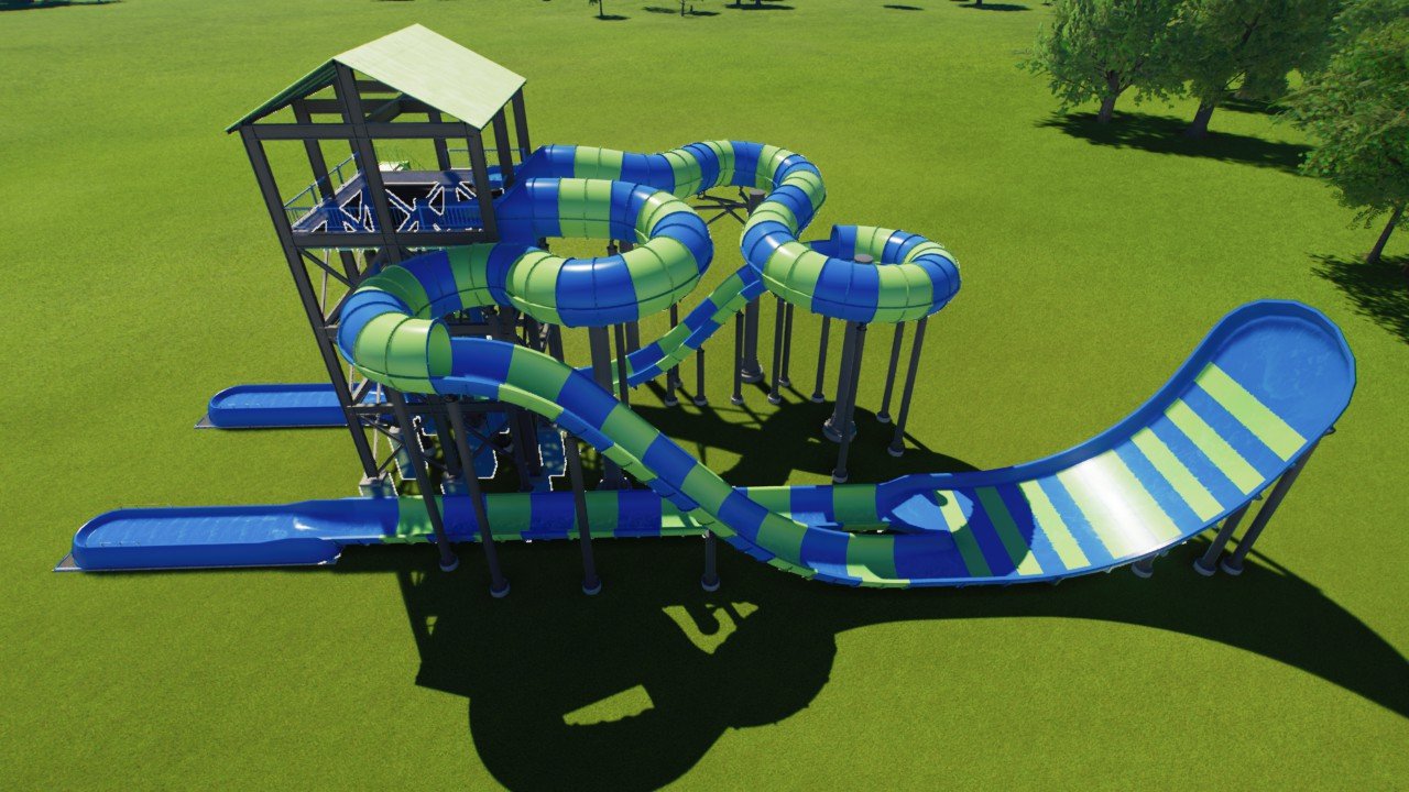 Dual Slide Raft Raft Slide Tower - Workshop - Planet Coaster 2
