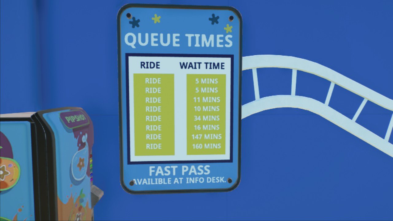 QUEUE TIMES SIGN - Workshop - Planet Coaster 2