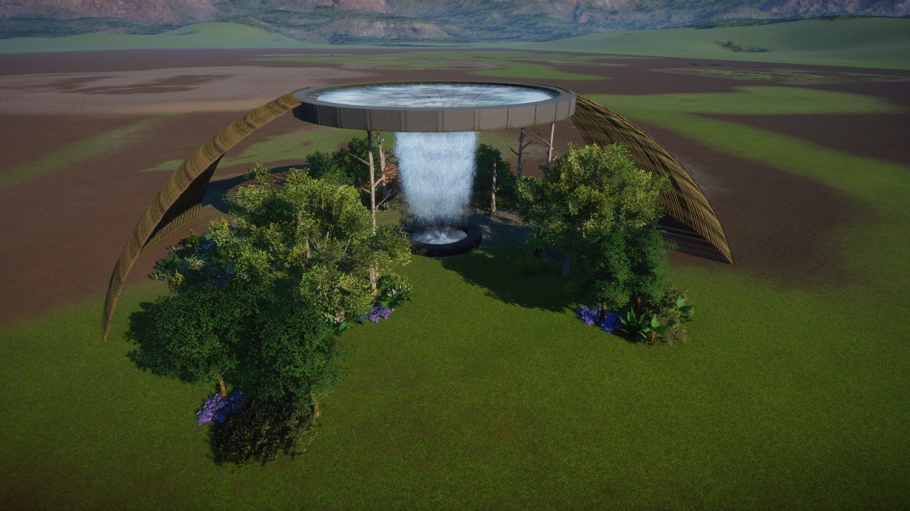 Waterfall walkthrough area