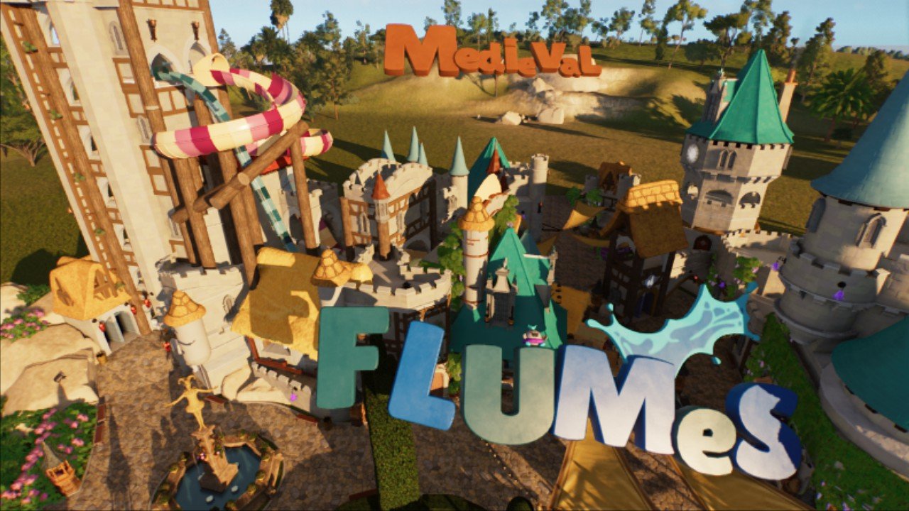 Fairytale Medieval Flume Slide Tower Pool Waterparc