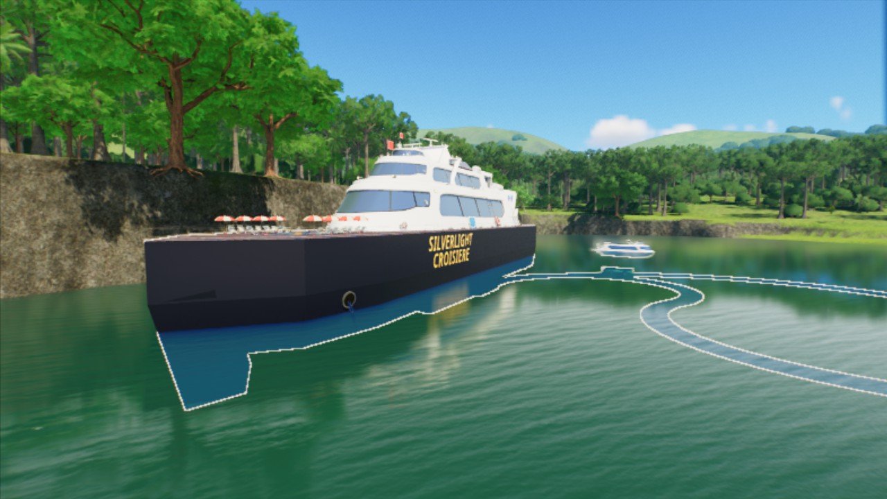 Une illustration de dessin animé d'un navire de croisière avec des Une illustration de dessin animé d'un navire de croisière avec des