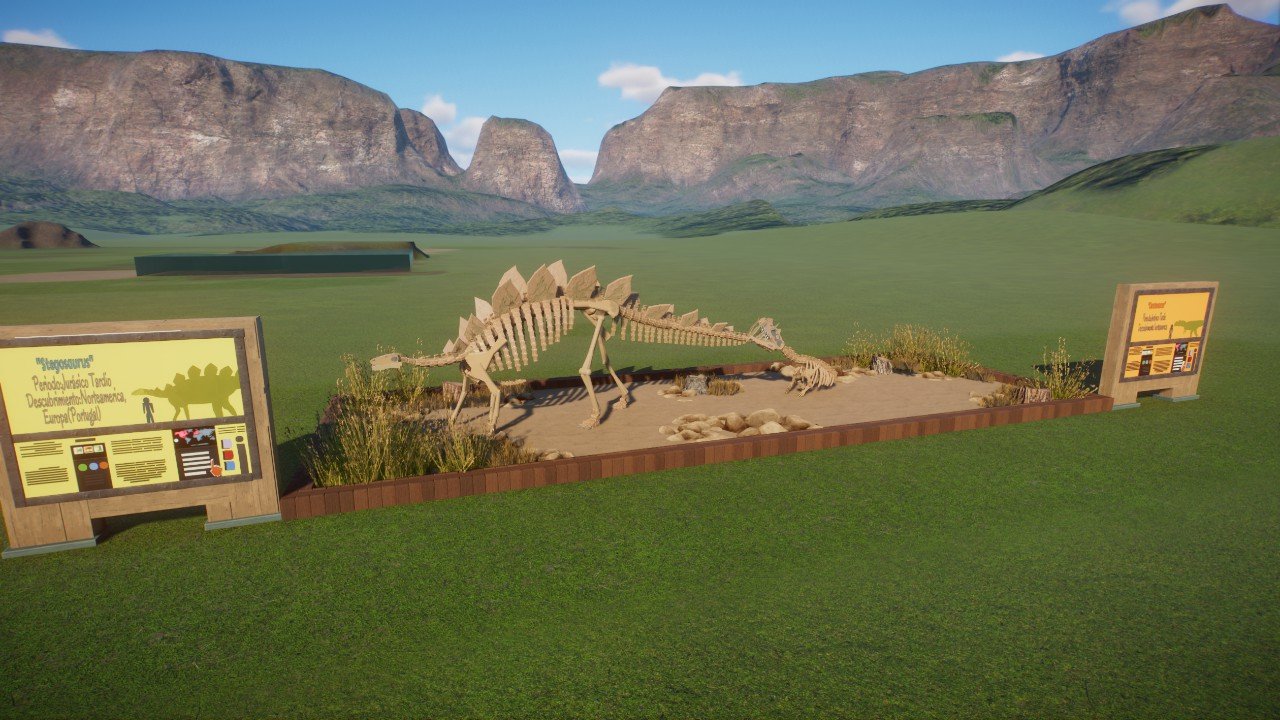 Stegosaur + Ceratosaurus diorama