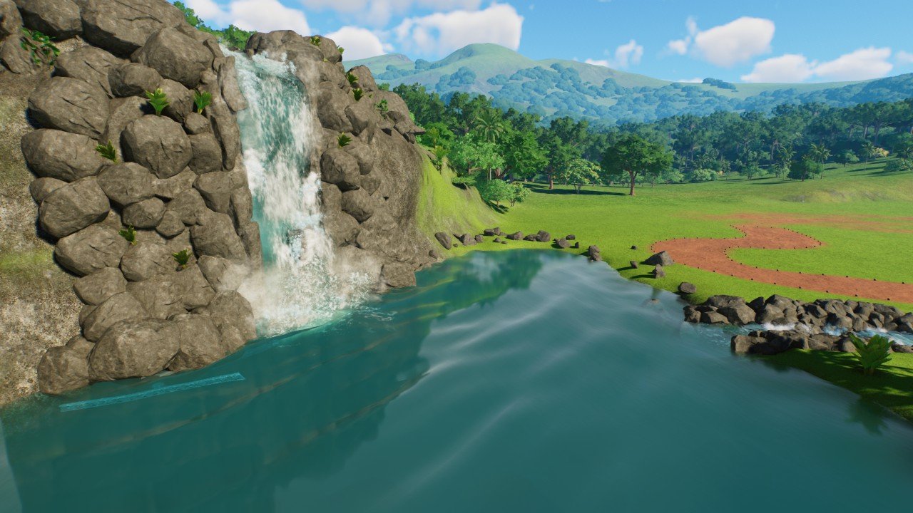 Waterfall with realistic water