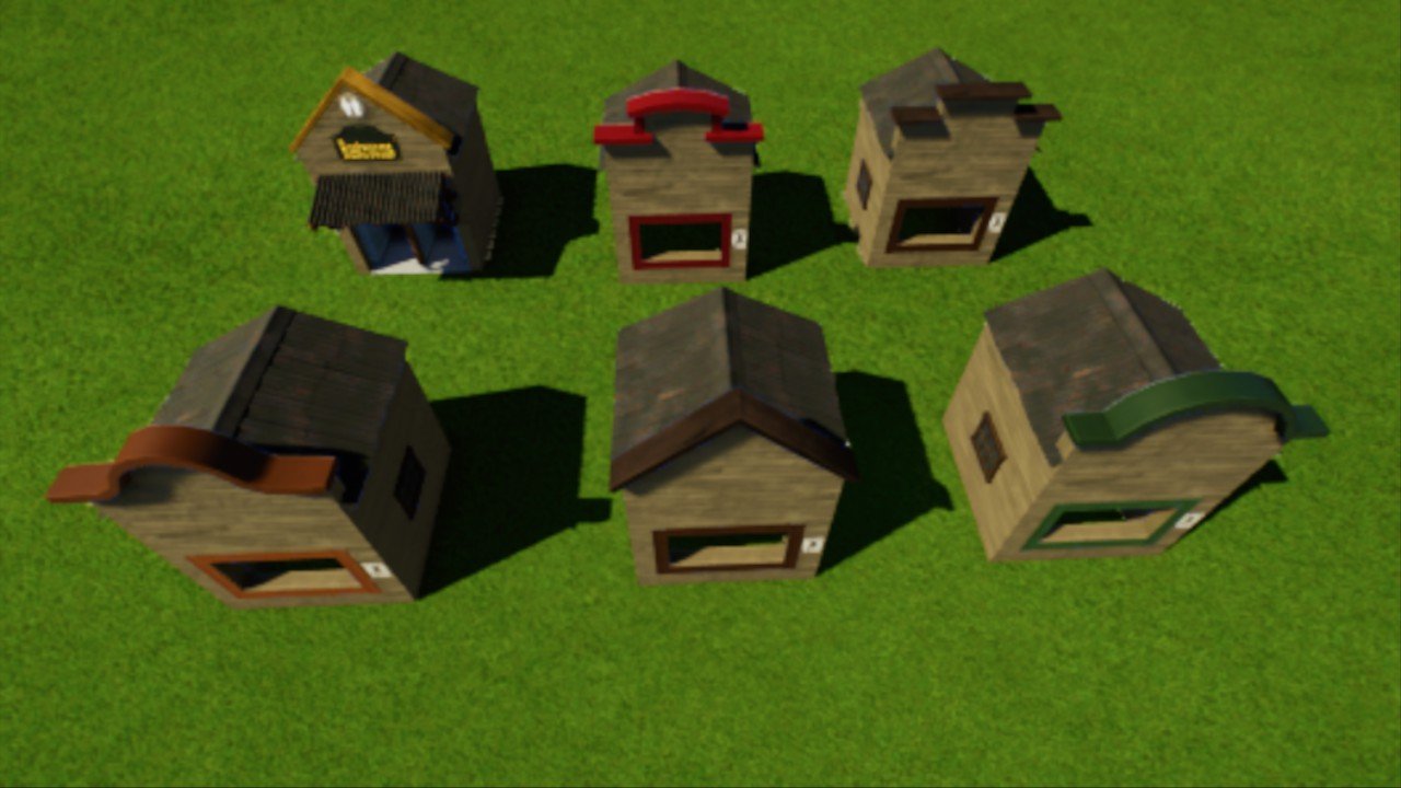 6 small western shop shells