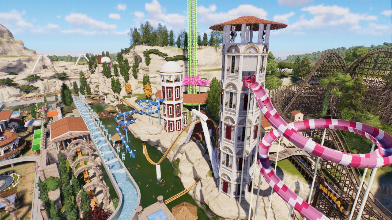 Greek towers for slides