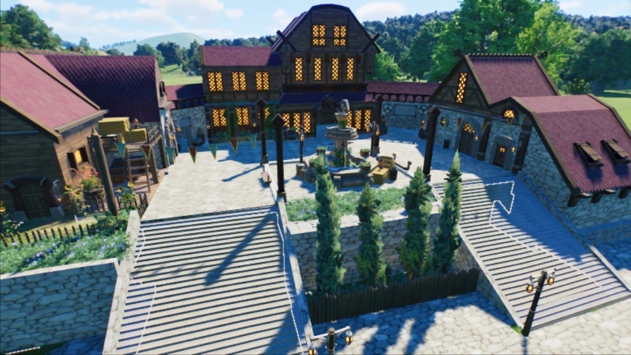 Viking medieval town buildings