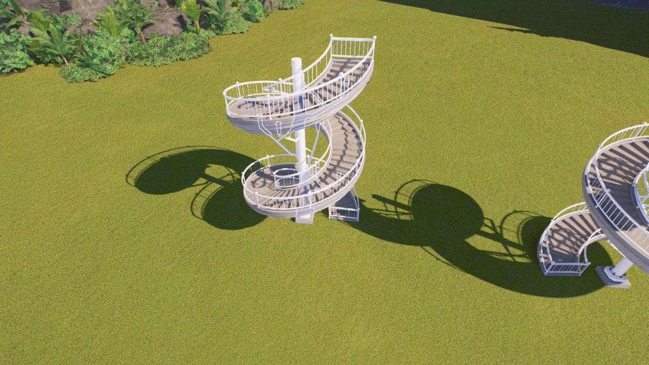 Spiral staircase (left) (white)