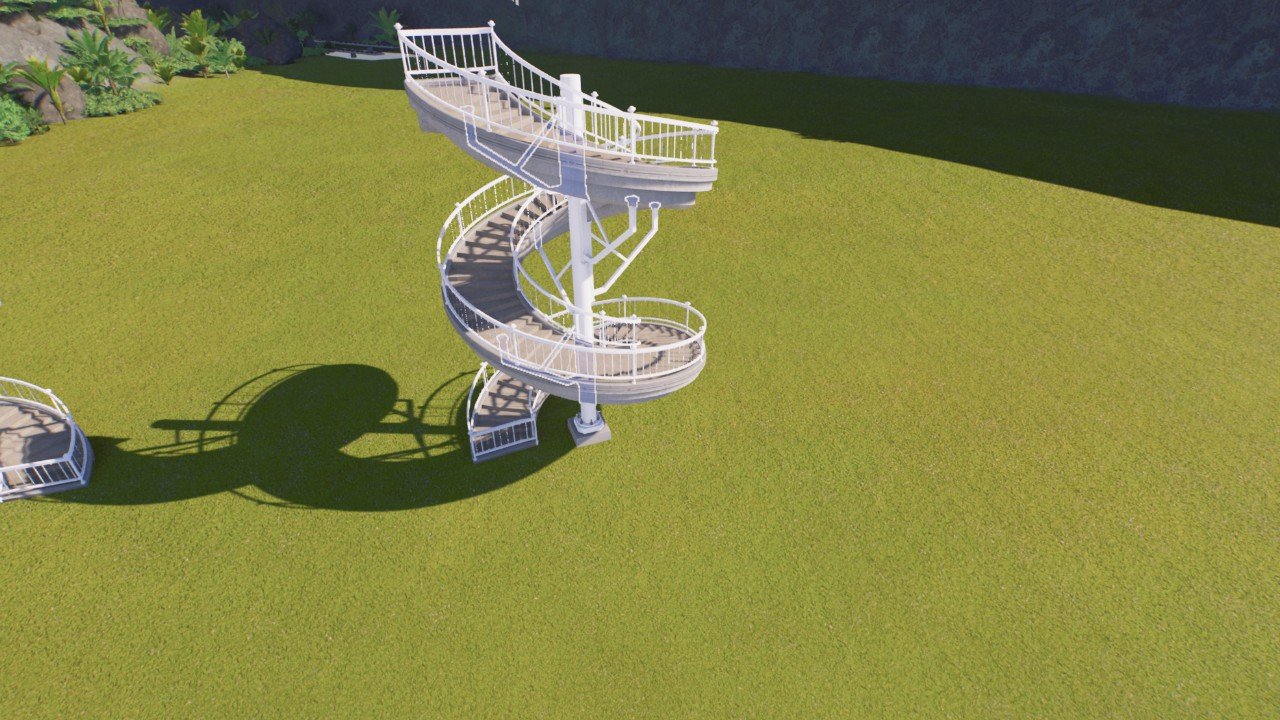 Spiral staircase (right) (white)