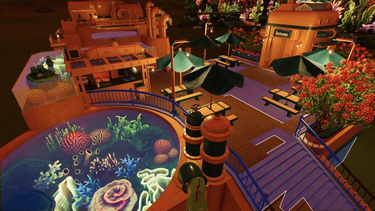 Aquatic restaurant & restrooms