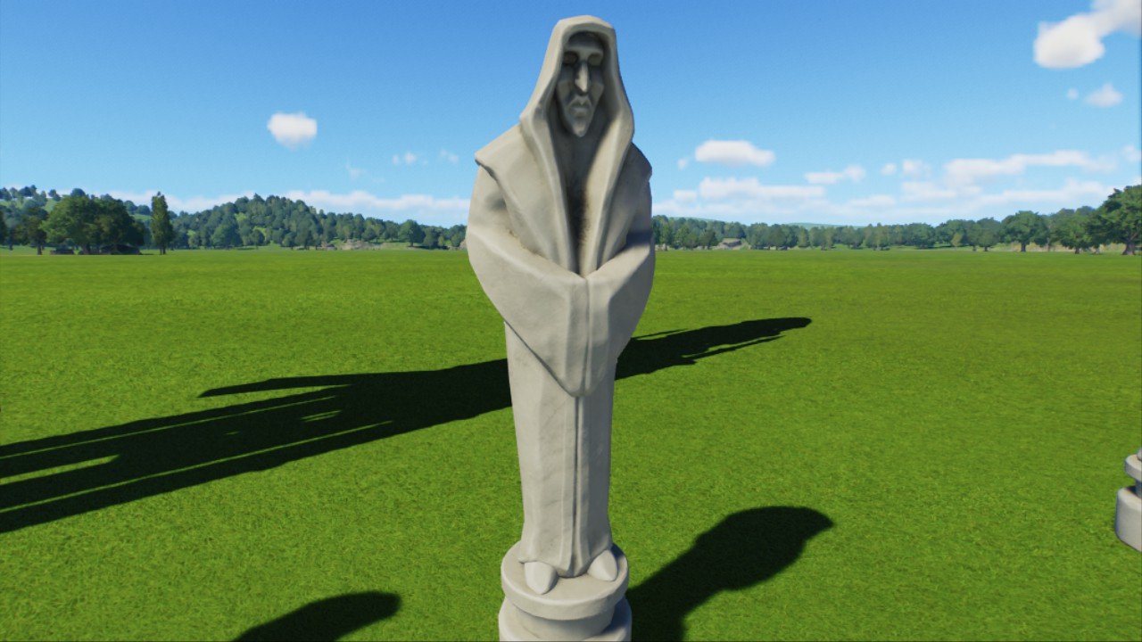 Wizard stone statue with face 1