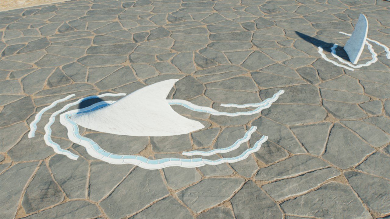 Megalodon statue illusion