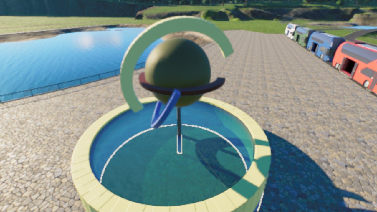 planet with rotating rings