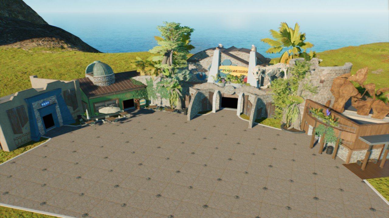 Entrance Plaza with shops and food - PixelWess89