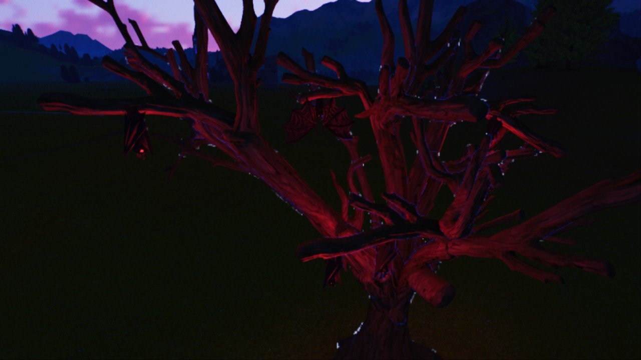Spooky Tree with Bats