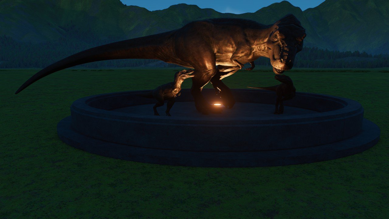 Dark Mood T-Rex Family Statue