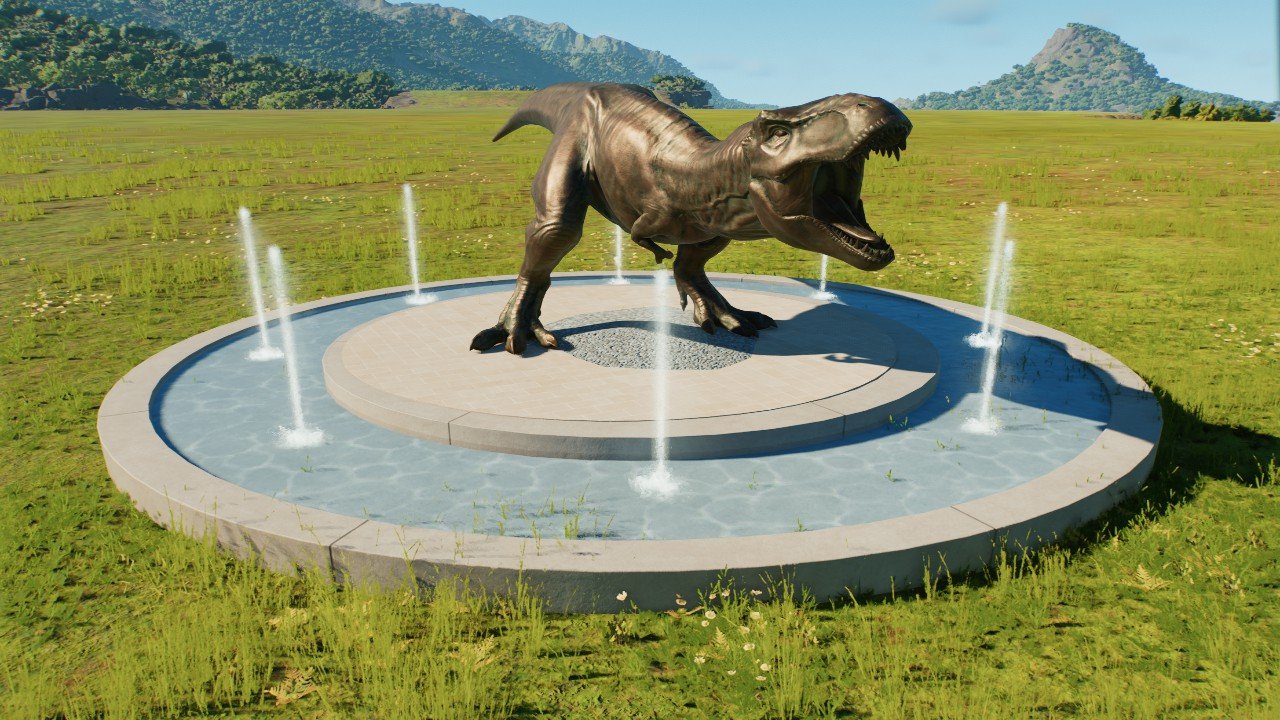Tyrannosaurus Rex fountain statue - Workshop - Jurassic World Evolution 3