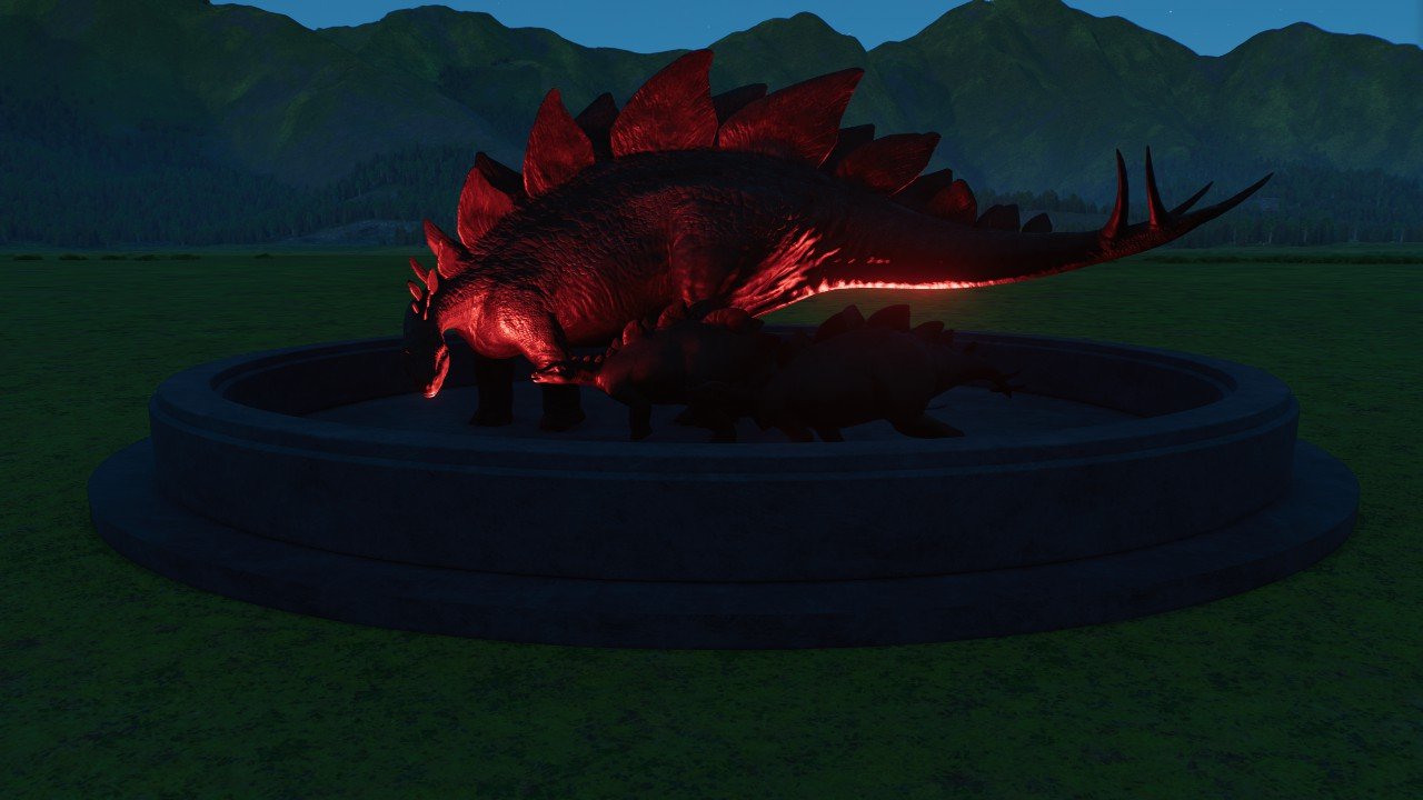 JUST PROTECTING THEIR BABY STEGOSAUR STATUE