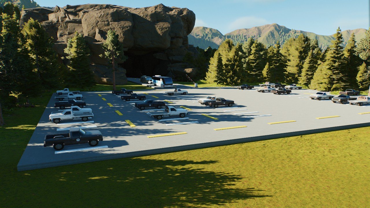 parking lot with tunnel