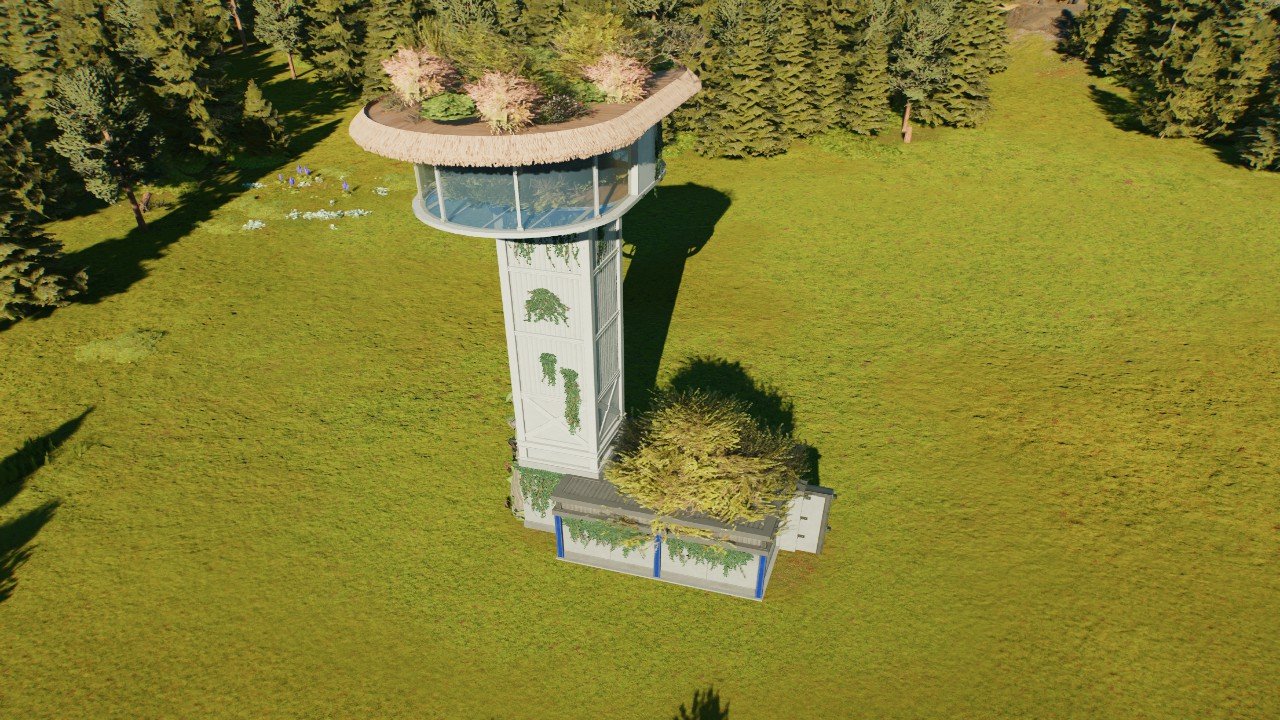 old and bushy view tower