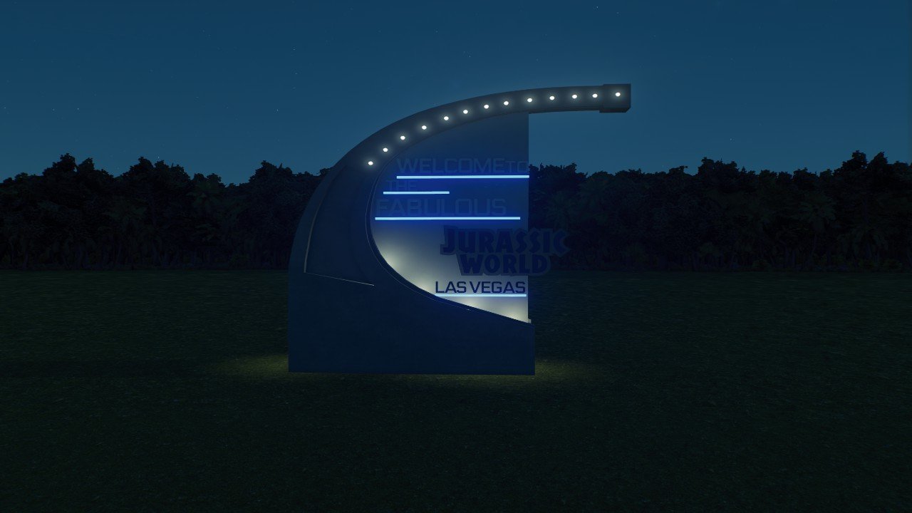 Jurassic World Las vegas sign