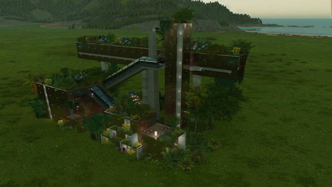 Green roof monorail station
