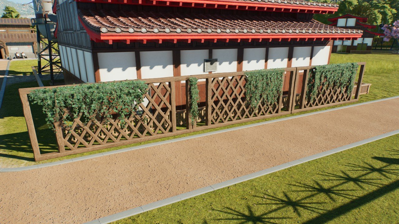 Wooden fence with climbers