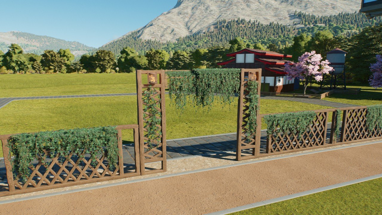 Wooden arch with climbers