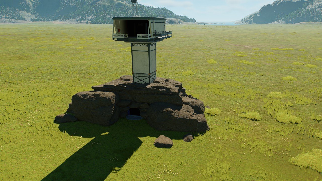 Rock base for zip line