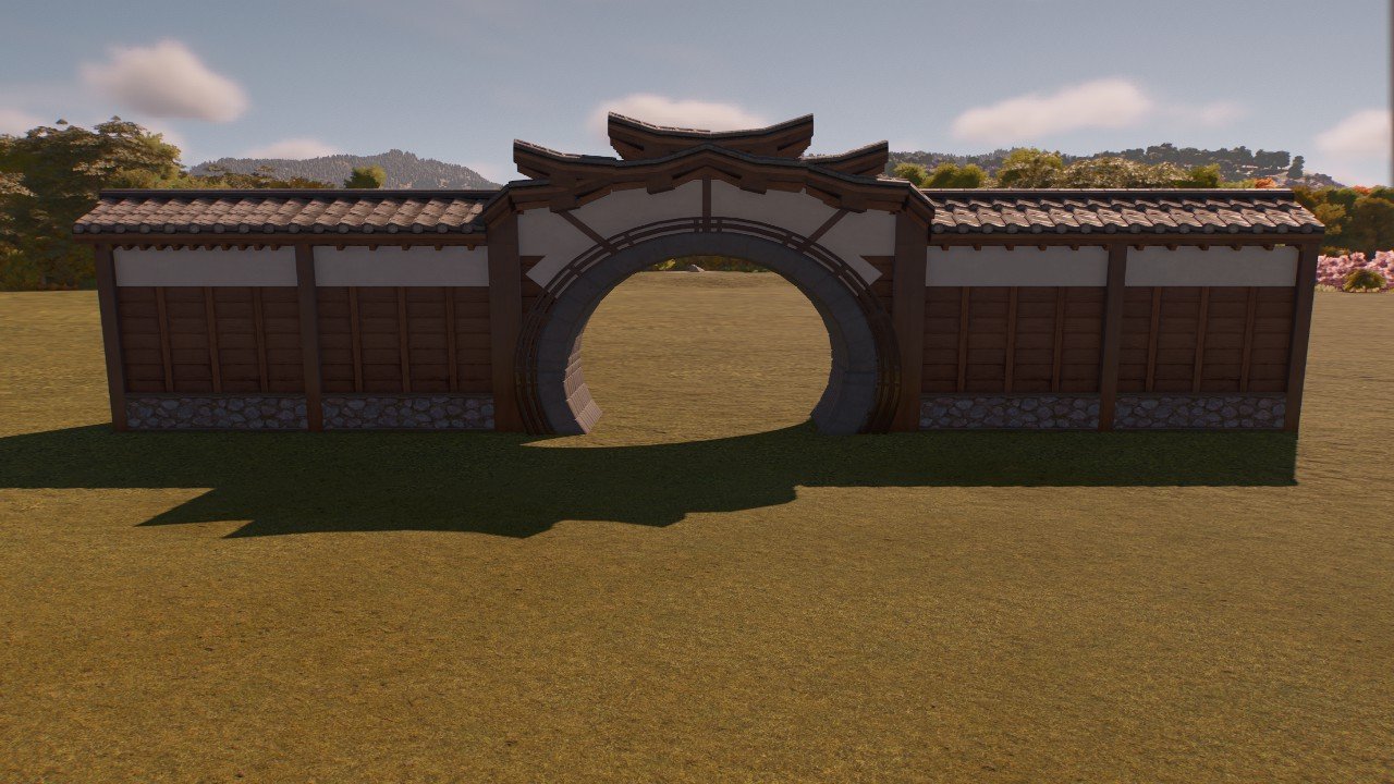 Asian wall archway