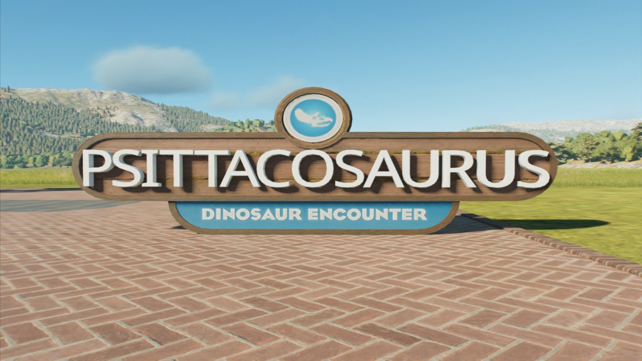Psittacosaurus Dino Encounter Sign - Workshop - Jurassic World Evolution 3