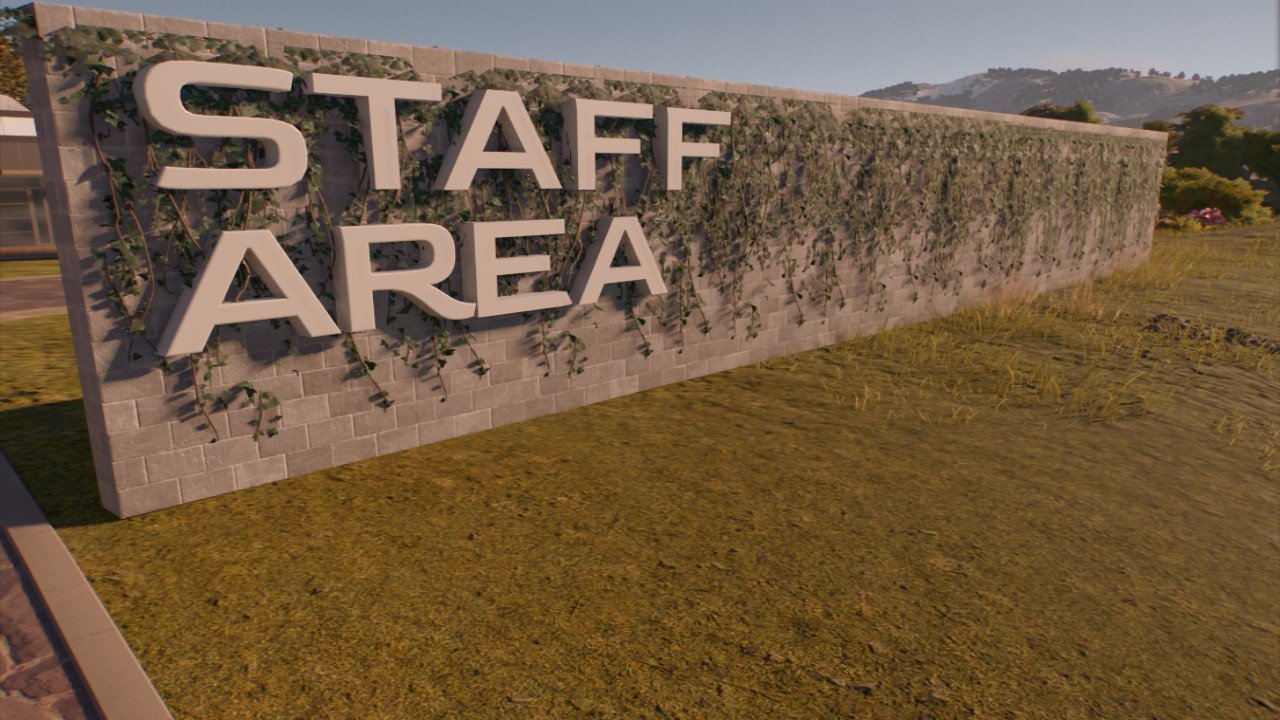 Wall labeled STAFF AREA - Workshop - Jurassic World Evolution 3