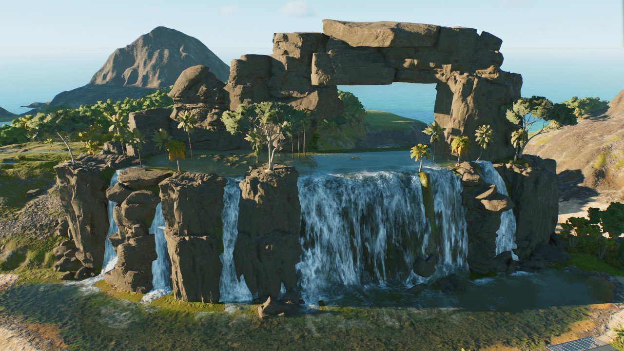 Large waterfall tropical biome