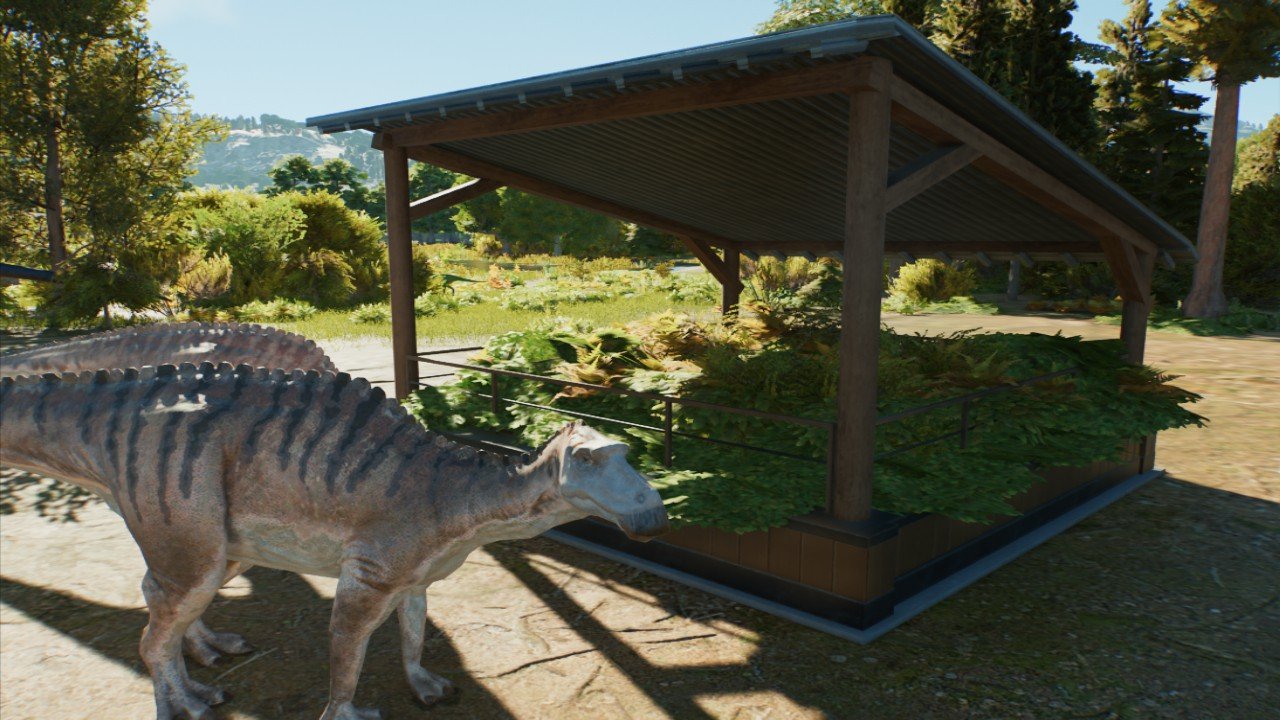 Shaded feeding trough