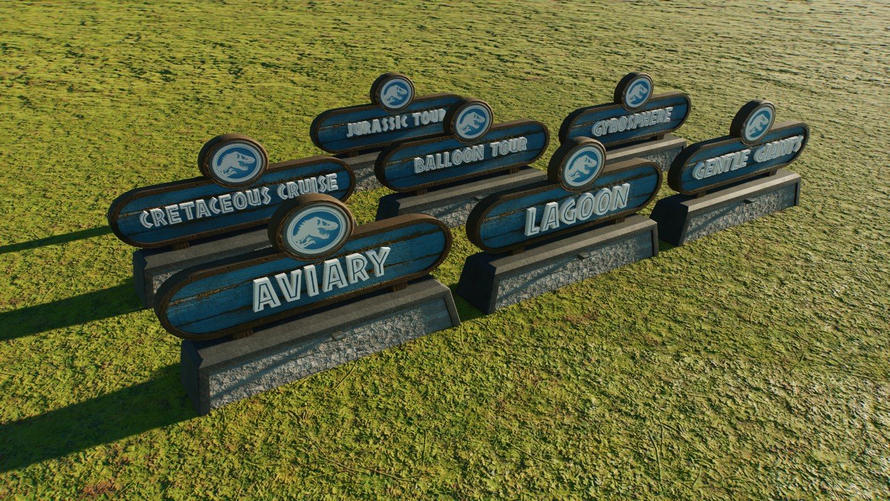 JURASSIC WORLD ATTRACTION SIGNS PACK