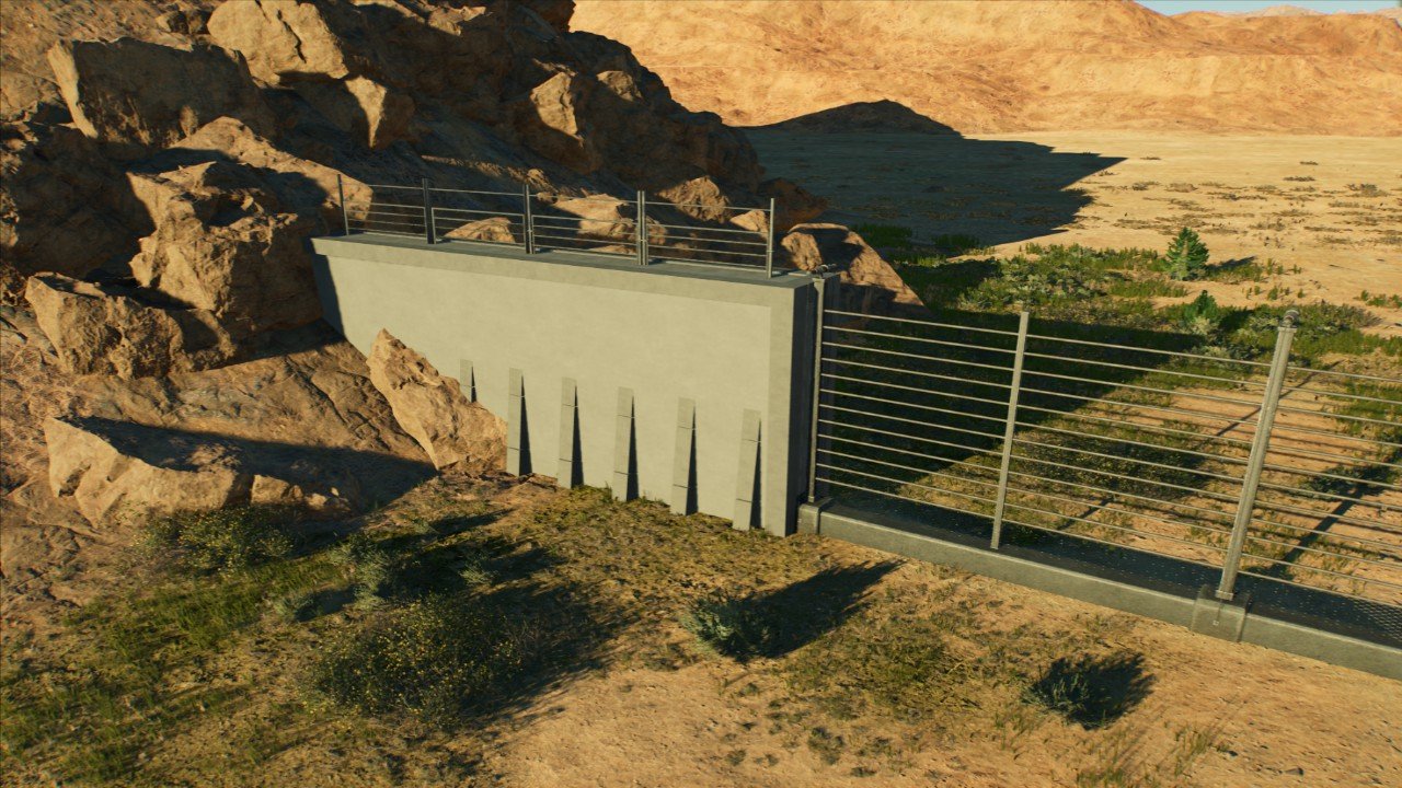 Concrete Enclosure Mountain Connector Wall