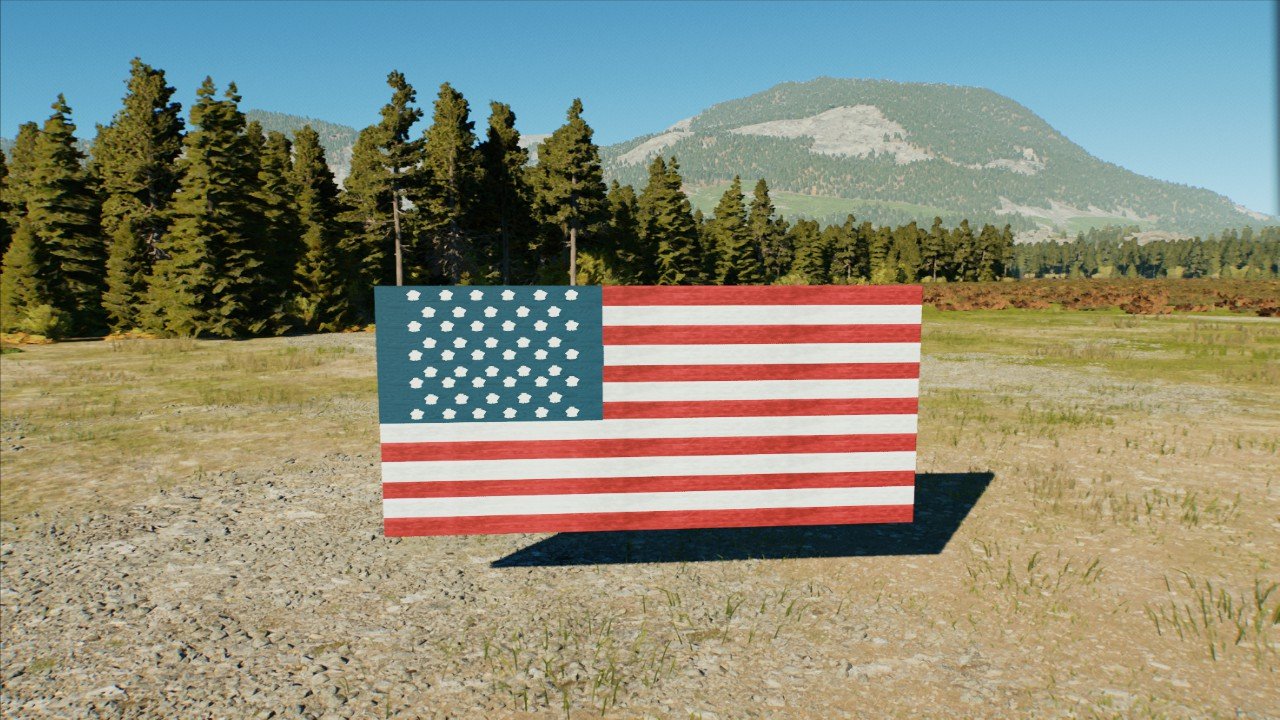big beautiful wooden flag