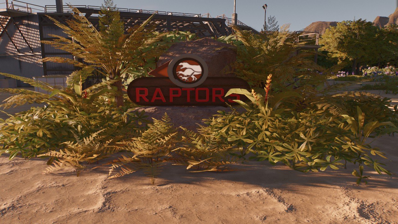 Volley Ball Sign Raptor Raptors Foliage Sign - Workshop - Jurassic World Evolution 3