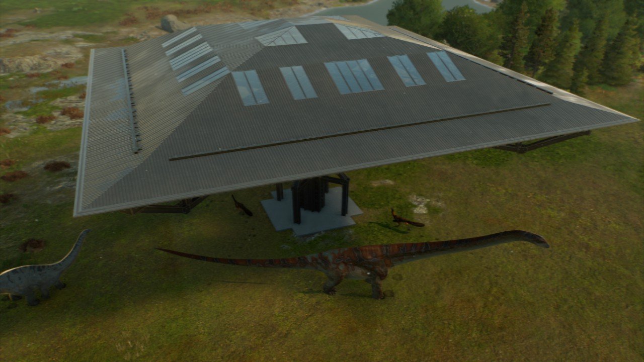 Metal Sauropod outside shelter - Workshop - Jurassic World Evolution 3