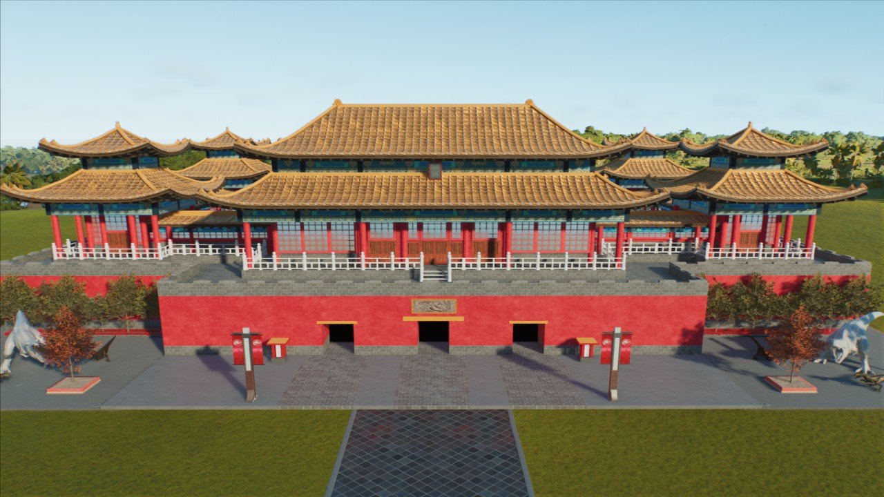 夏の故宮午門 中国故宫入园点（午门）Entrance of the Forbidden City in China