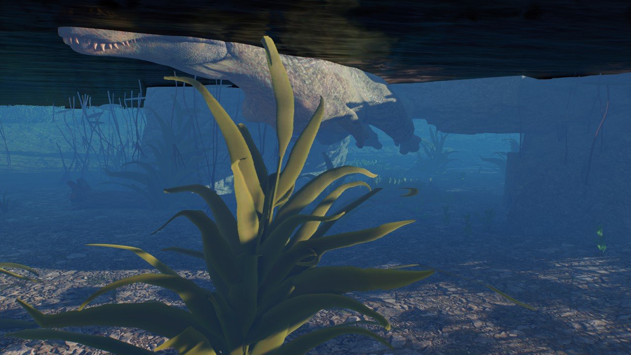 Minimalistic deep water rock arch