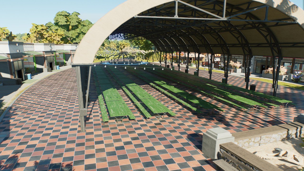 Large Covered Seating Area - Workshop - Jurassic World Evolution 3
