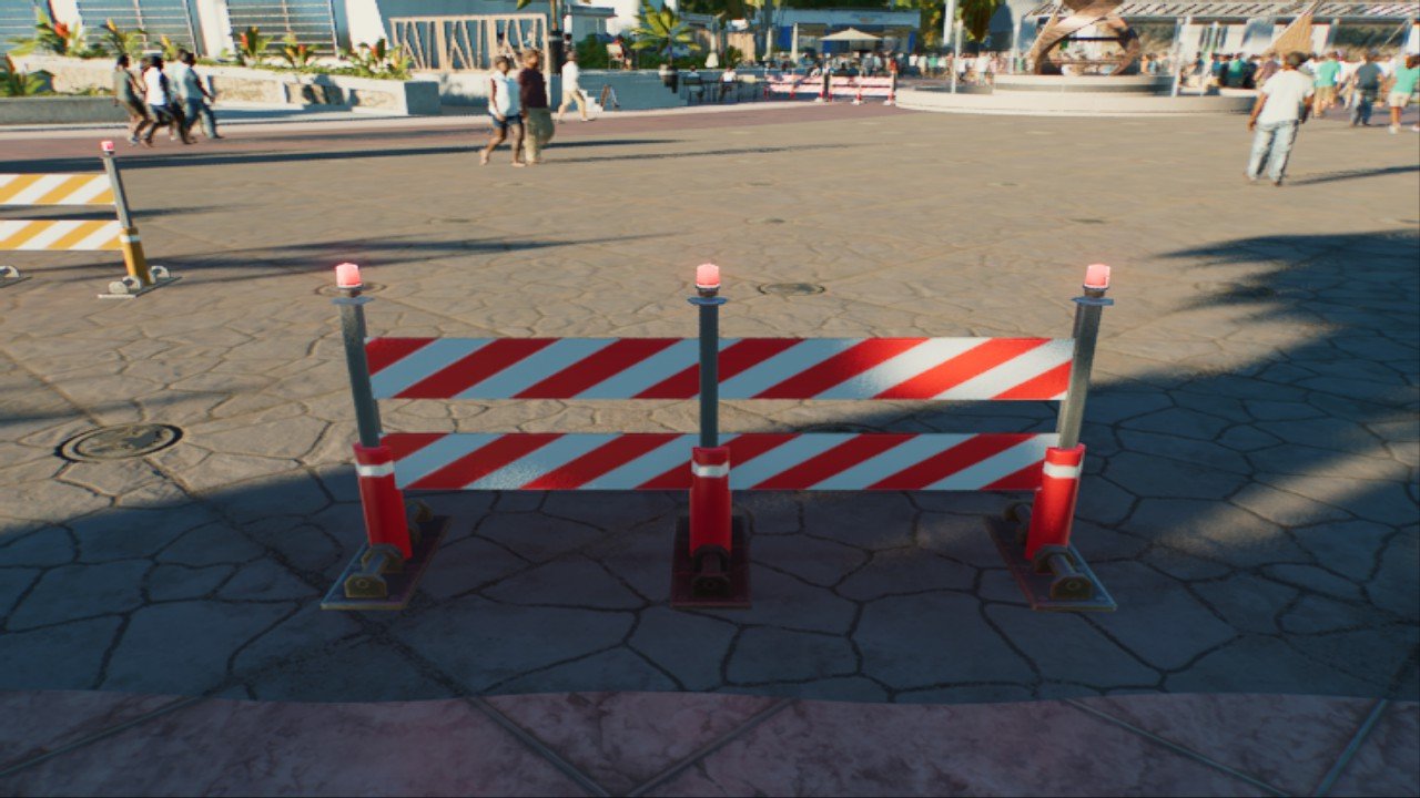 red safety barrier